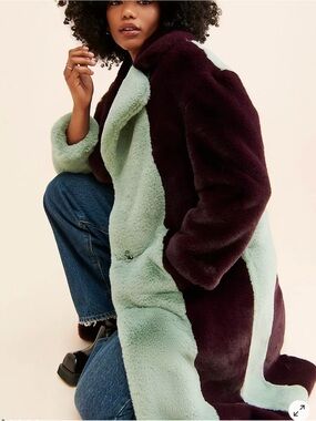 Coat jakke faux fur coat / Katie two toned